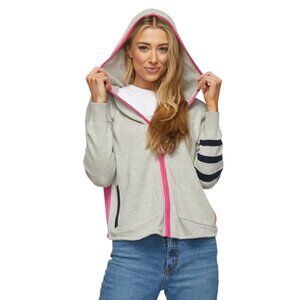 Zaket and Plover Zip Up Hoodie Size Small Long Sleeve Knit Gray Pink Colorblock